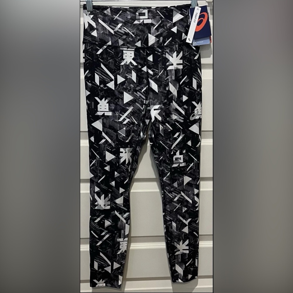 Asics Women’s D1 Reflective Tight Fit -Future Tokyo AOP- Size M Leggings New